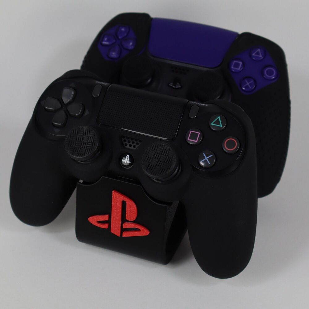 3D Printed - Stand / Holder for 1-2 Playstation Controllers - Black & Red